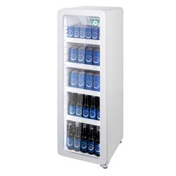 Retro üvegajtós hűtőszekrény - keskeny - 135 liter - fehér