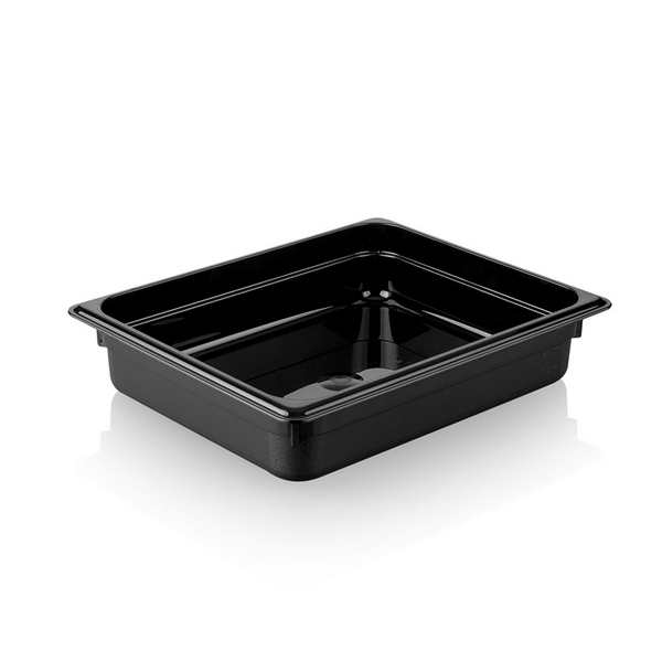 Recipiente GN em policarbonato 1/2 - preto - profundidade 65 mm