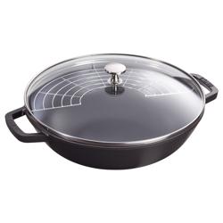 STAUB | SPECIALITIES - Wok met glazen deksel - Ø 300mm - Gietijzer - Zwart