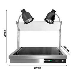 Warmhoudplaat - 1,3 kW - met 2 warmtelampen