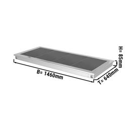 Empotrable (drop-in) Placa caliente de vitrocerámica de acero inoxidable con superficie de vidrio templado - 1460mm - 4x GN 1/1 - 1,8kW