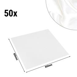 (50 pcs) Nappe centre de table damassée Porto - uni satiné - 80x80cm - Blanc