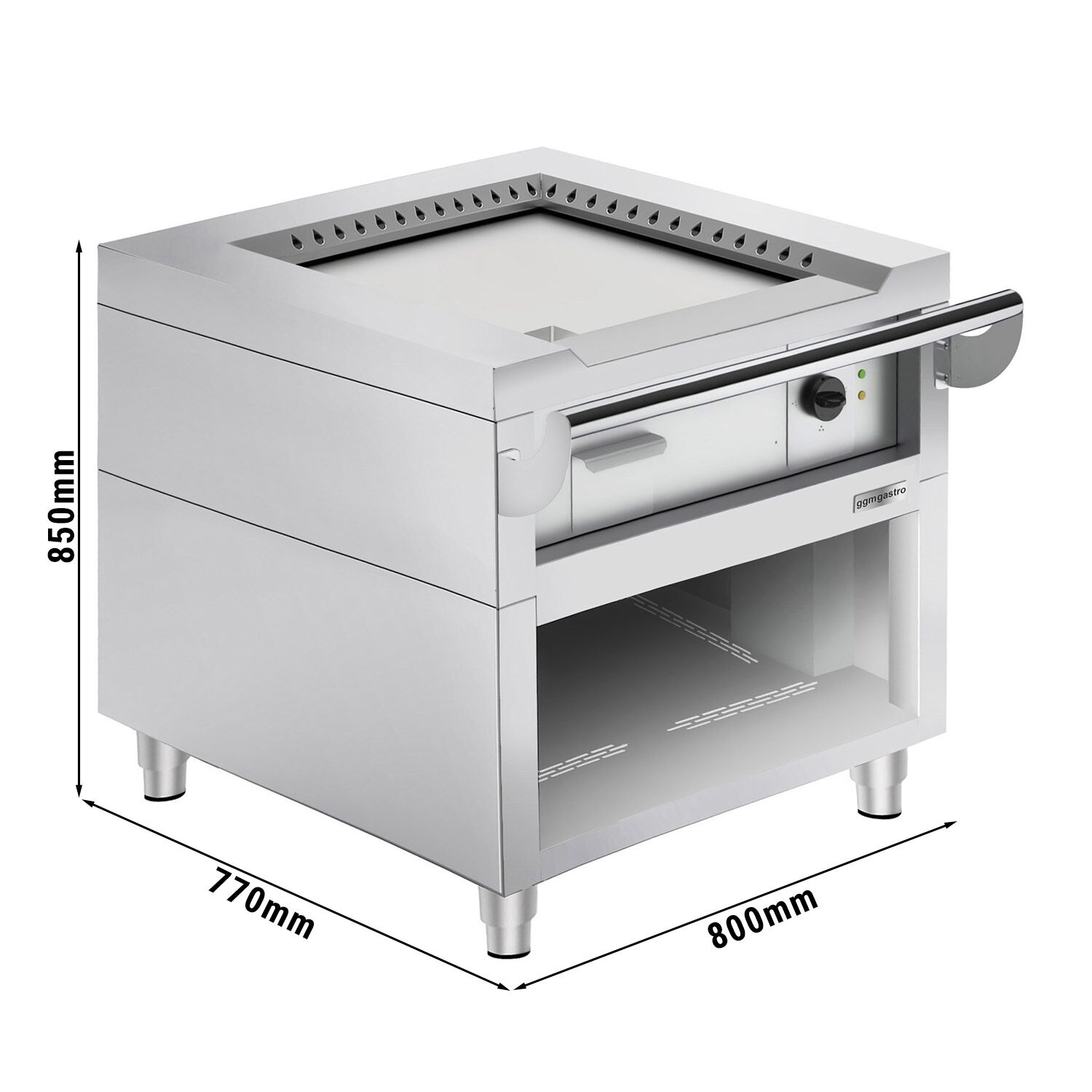 Griglia Teppanyaki a gas - 8,5 kW - Piastra liscia per grigliare
