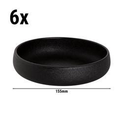 (6 stuks) Kom - Universe - Porselein - rond - Ø155mm - Mat zwart