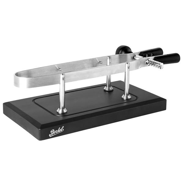 BERKEL | Italian Prosciutto Ham Stand – Stainless Steel Frame - Rosewood Base