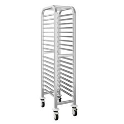 In acciaio inox Carrello portavassoi - per 17 vassoi GN 1/1 (530x325mm) - con ruote girevoli (2 con freno)