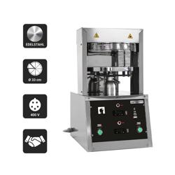 Pizzadeegpers - professioneel - voor pizzabodems Ø 330mm - deeggewicht 100-270g - met verwarmde platen - max 160°C - met timer