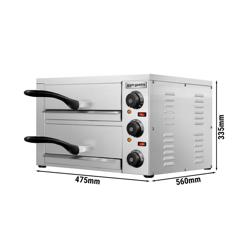 Mini forno per pizza - 475x560mm - 1+1 pizze Ø33cm - 300°C - Meccanico