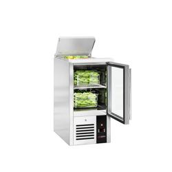 Salata Hazırlık Buzdolabı PREMIUM - 450mm - 102L - 1 cam kapılı - GN havuzu ile 1 adet GN 1/1 için & paslanmaz çelik kapak