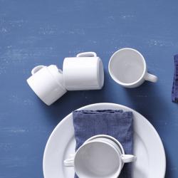 (12 pieces) Porcelain Coffee Cups – 200 ml - White - Dishwasher & Microwave Safe