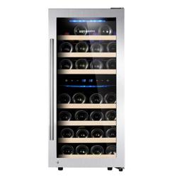 Commercial Wine Fridge - Dual Zone - 100L - max. 33 bottles - Stainless Steel Door
