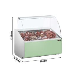 Koeltoonbank - 944x979mm - 200 liter - front hellgroen - rechte ruit