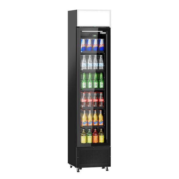 	Beverage refrigerator - 145 liters - frameless design - with 1 glass door & advertising display