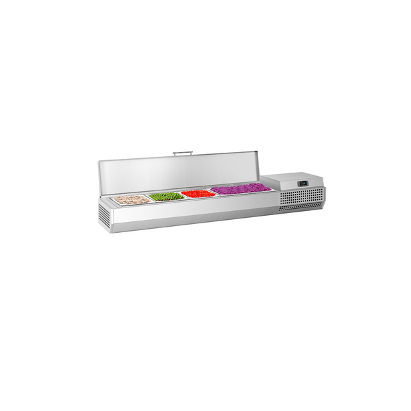 Vitrină frigorifică - 1,3 x 0,35 m - pentru 5х GN 1/4 