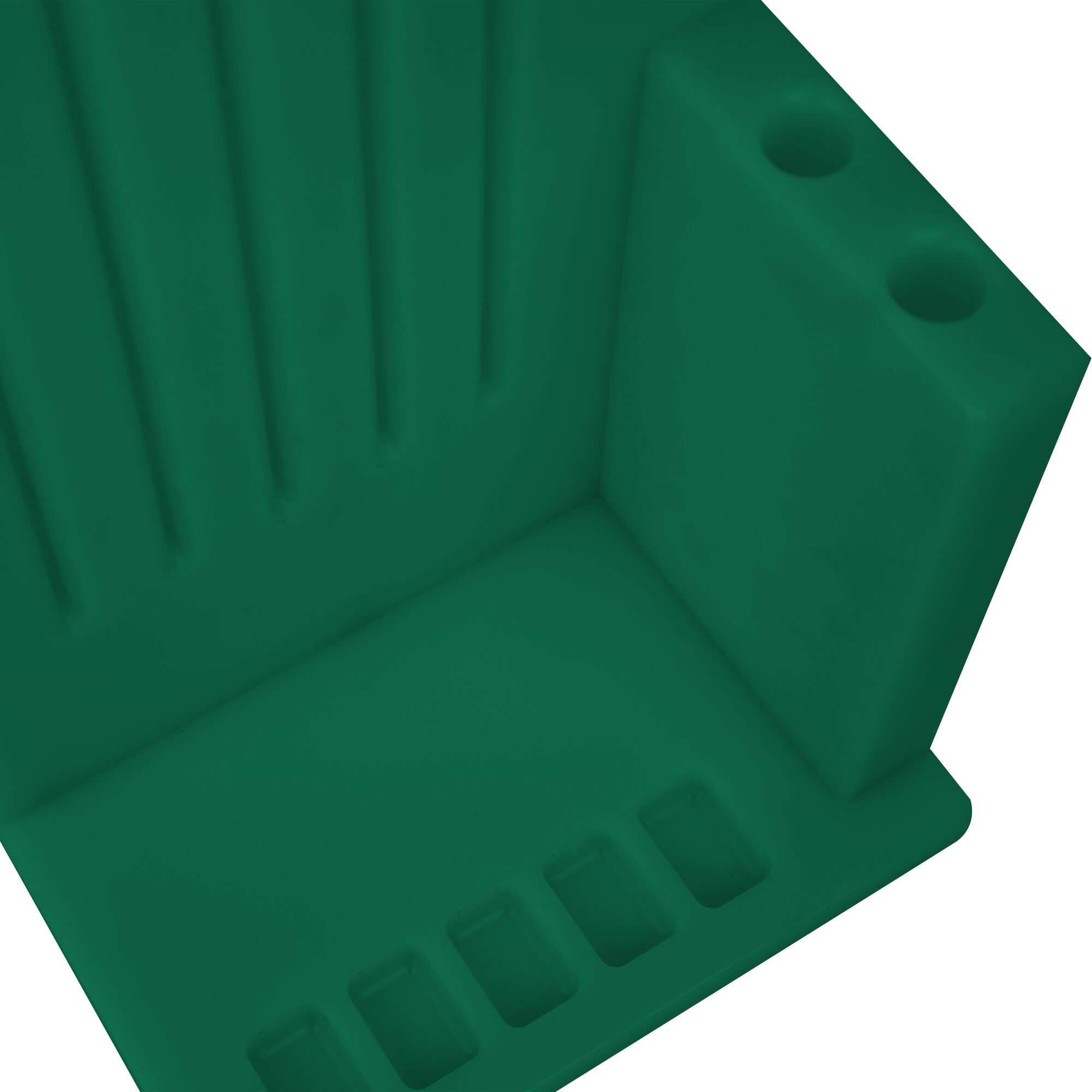 Support pour couteaux - Pour 5 couteaux et 2 aiguiseurs - Polyéthylène - 301x505x204mm - Vert