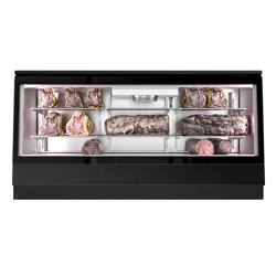 Vetrina refrigerata per esposizione carne - 2011x740mm - con 2 porte in vetro - Nero