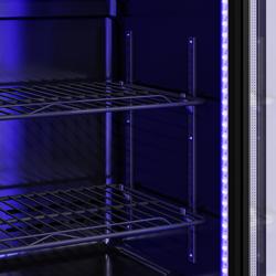 Barová lednice - 1350 mm - 320 litrů - se 3 skleněnými dveřmi - vnější a vnitřní barva černá