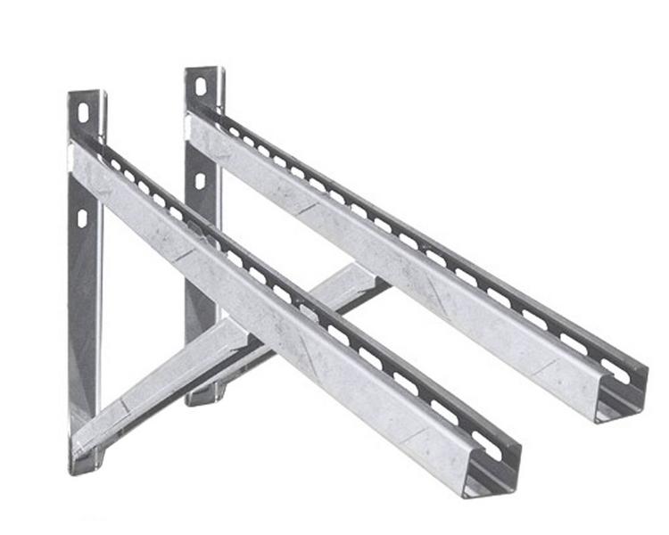 Support mural équerre inox - AISI 304 - avec barre de liaison - Longueur 750mm