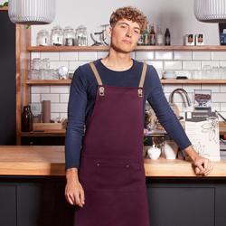 KARLOWSKY | Chef & Barista Bib Apron Urban Nature – Aubergine - 700x850 mm - Cross-back straps