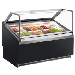 Commercial Ivy Ice Cream Display Freezer – 14 × 5 L Napoli pans - 1292 mm - Ventilated - Black