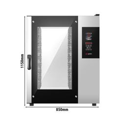 Forno combinato a vapore per panificazione-Elettrico-Forno combinato a vapore - Touch screen - 10x EN 600x400 - incl. Carrello portavassoi