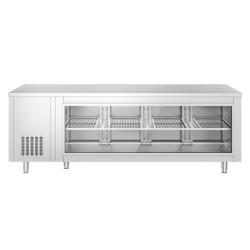طاولة مبردة - 2330x700mm - 632 لتر - خلفي 4 باب - مع واجهة زجاجية