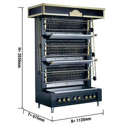 UBERT | Vlammenwand grill - 30kW - met 6 spiesen voor maximaal 30 kippen