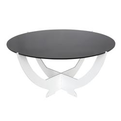 Buffetstandaard Octopus - wit gecoat RVS - rond - Ø302mm - Hoogte: 160mm - incl. plexiglas, zwart