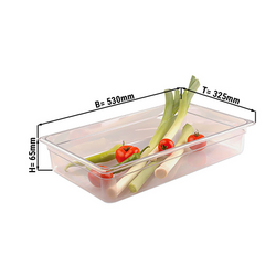 Polycarbonate GN 1/1 container - clear - Height: 65mm