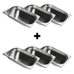 (6 stuks) RVS GN-bak GN 1/2 - Diepte: 20mm