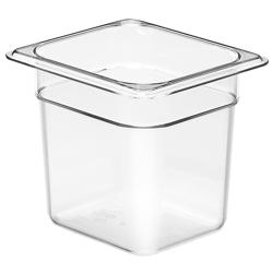 (6 adet) CAMBRO | CAMWEAR® - polikarbonat GN küvet 1/6 - şeffaf - Yükseklik: 150 mm