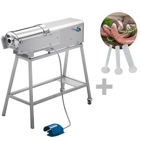 Elektrischer Wurstfüller - 50 Liter - 560 Watt - Edelstahl - inkl. Fußbedienung & 3 Wurstfüller-Aufsätze
