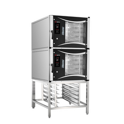 (2 Stück) Bäckerei-Elektro-Kombidämpfer - Digital - 5x EN 600x400 - inkl. Untergestell mit Blechhalter & Waschsystem