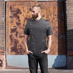 KARLOWSKY | Kurzarm Kochjacke Denim-Style ROCK CHEF®-Stage2 - Größe: 64