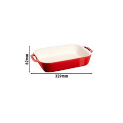 STAUB| Ceramic Rectangular Baking Dish – Cherry Red - 270×200 mm - Ergonomic Handles