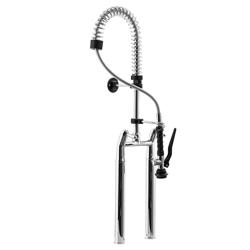 Duș spălat vase cu 2 orificii - pentru apă rece și caldă - cu duș pre‑spălare, pistol de pulverizare & furtun flexibil - 600 mm