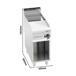 Επαγγελματικό Πλατό αερίου - Λεία - 10,0 kW - επιφάνεια ψησίματος: 395x500 mm - περιλαμβάνει σκελετό - με γυαλιστερό φινίρισμα