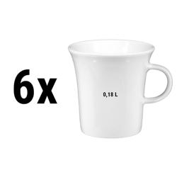 (6 pcs) SELTMANN WEIDEN | Coffee Cup Set – SAVOY Series – White Porcelain – 180 ml - Kelch (goblet) shape, High‑gloss look, Extremely robust