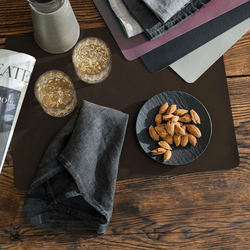 (12 stuks) Placemats James - in elegante lederlook - 33 x 46 cm - Mokka
