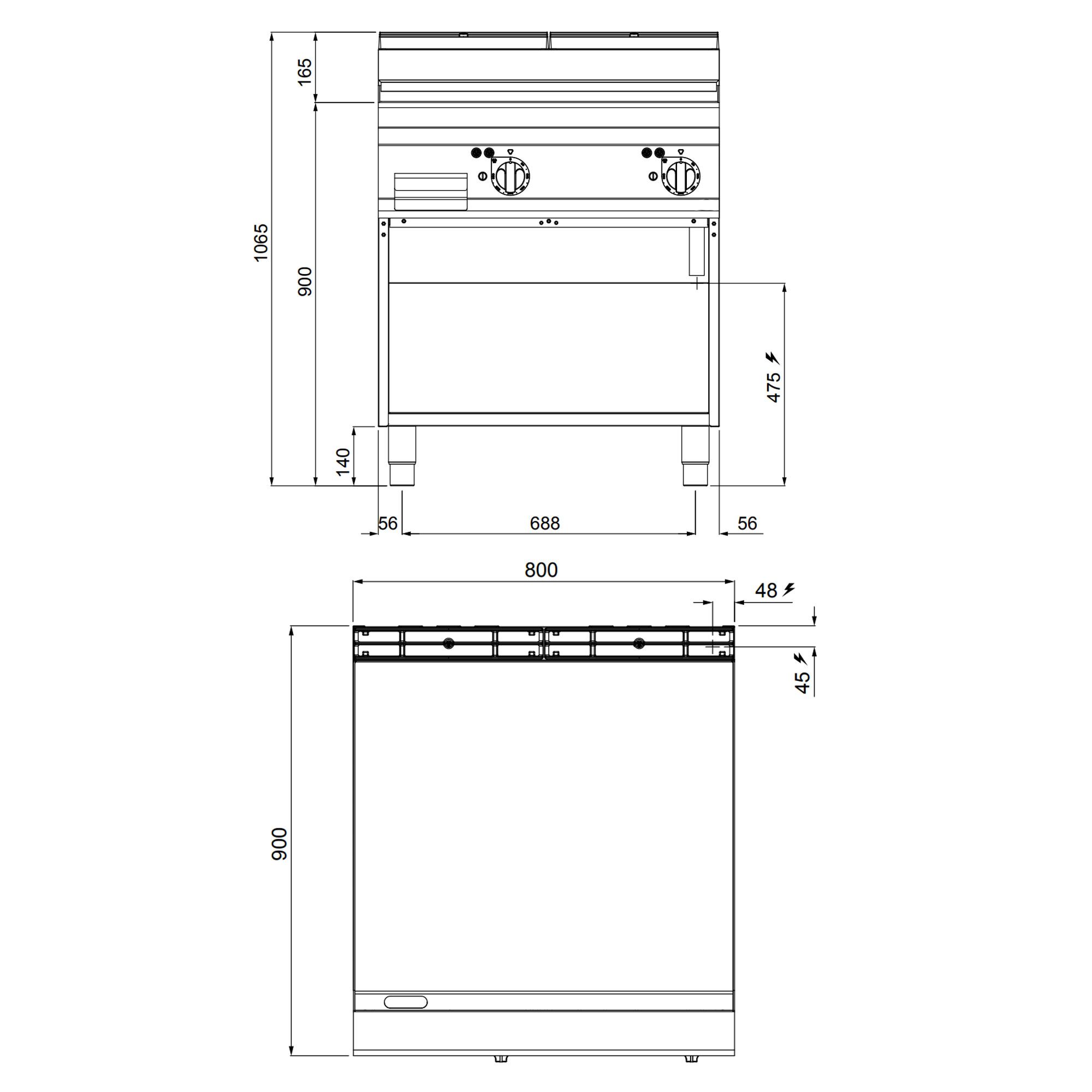 Plaque de cuisson électrique - 11,4 kW - lisse