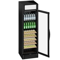 Vitrine réfrigérée à boissons - 595mm - 347 L - 1 porte vitrée - éclairage LED - affichage digital de la température - Noir - +2 à +10 °C