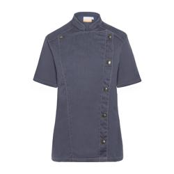 KARLOWSKY | Veste de cuisine manches courtes femme style jeans - Noir Vintage - Taille : 34