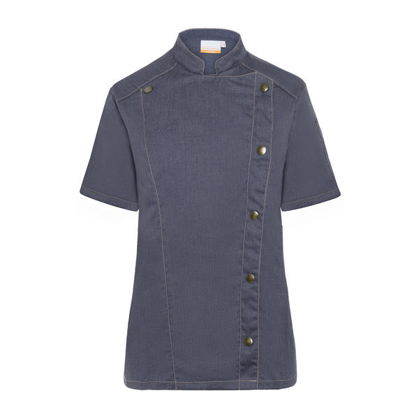 KARLOWSKY | Chaqueta de cocina de manga corta para señoras estilo vaquero - Vintage Negro - Talla: 34