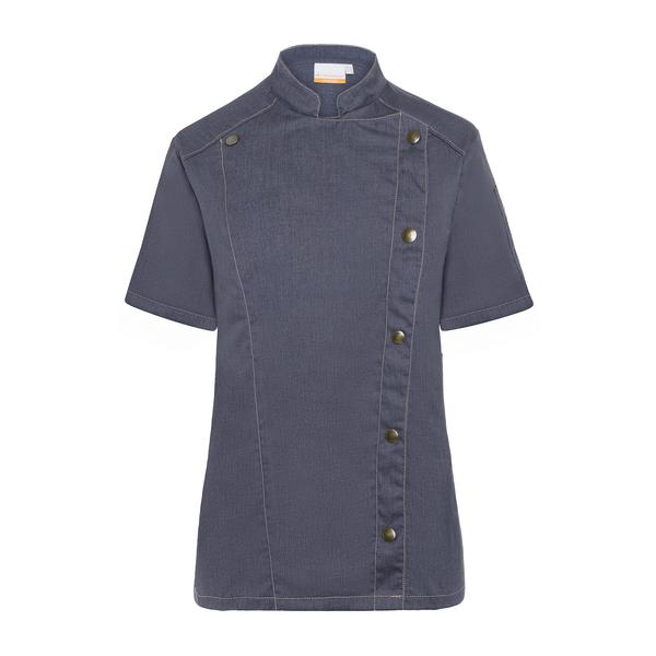 KARLOWSKY | Kortärmad kockjacka dam jeansstil - vintage svart - storlek: 34