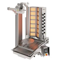 Robot para Kebab a gas - quemadores en V - 14 quemadores - 37.24kW - máx. 280kg - incl. 1 pincho para parrilla