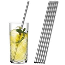 (50 sztuk) Słomki ze stali nierdzewnej – 8 x 200 mm – proste