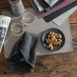 (12 stuks) Placemats James - in elegante lederlook - 33 x 46 cm - Grafiet
