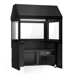 Element neutru pentru grătare cu cărbune - 1,5 m - cu sticlă