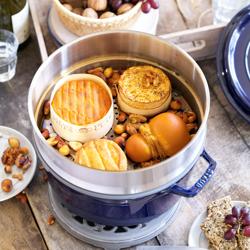 STAUB | LA COCOTTE - Кокотниця зі вставкою для приготування на пару - Ø 260 мм - Темно-синя