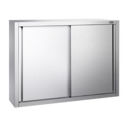Armadio pensile in acciaio inox PREMIUM - 1000x400mm - con porte scorrevoli - 1000mm di altezza
